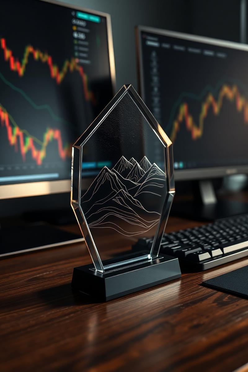 Landscape award on trader desk