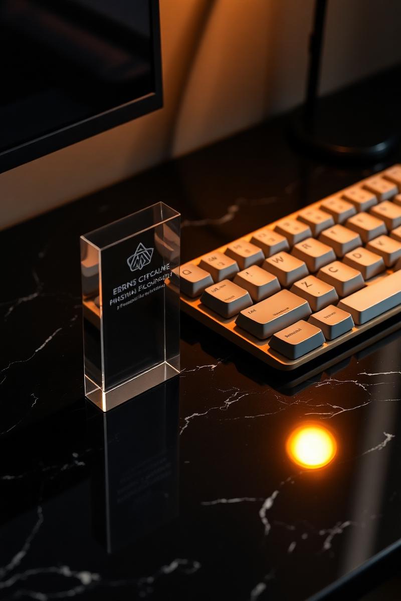 Square award with mechanical keyboard