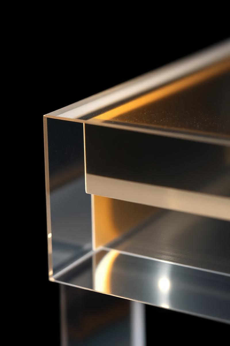 Macro of polished acrylic edge